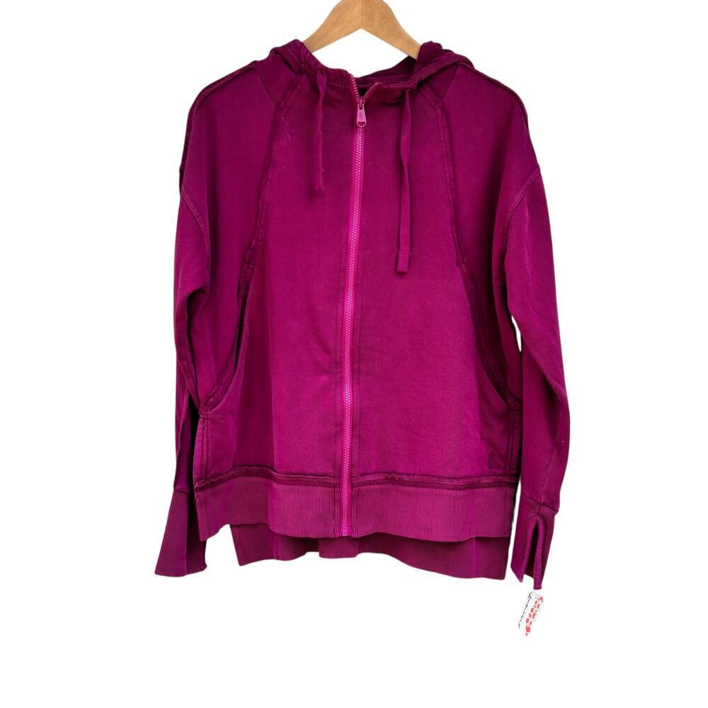 NWT Free People Movement Only One Zip Up Hoodie Size S Magenta Disco - Picture 2 of 14